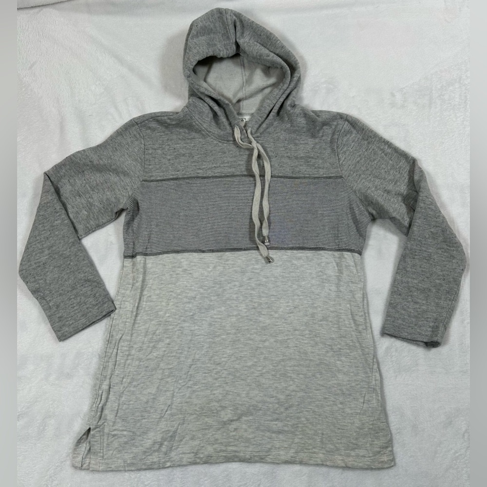 Maurice’s Striped Hoodie Large Grey Lightweight Casual Hooded Sweatshirt